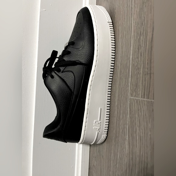 Nike AF1. Never worn. Perfect condition! Black leather w/ white platform sole. - Picture 2 of 7